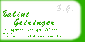 balint geiringer business card